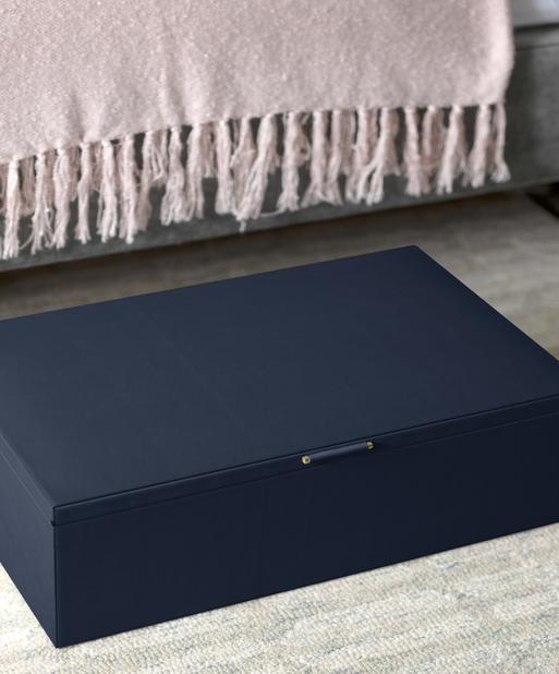 Navy Blue & Gold Large Storage Box