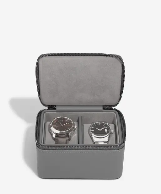Slate Grey Large Zipped Watch Box