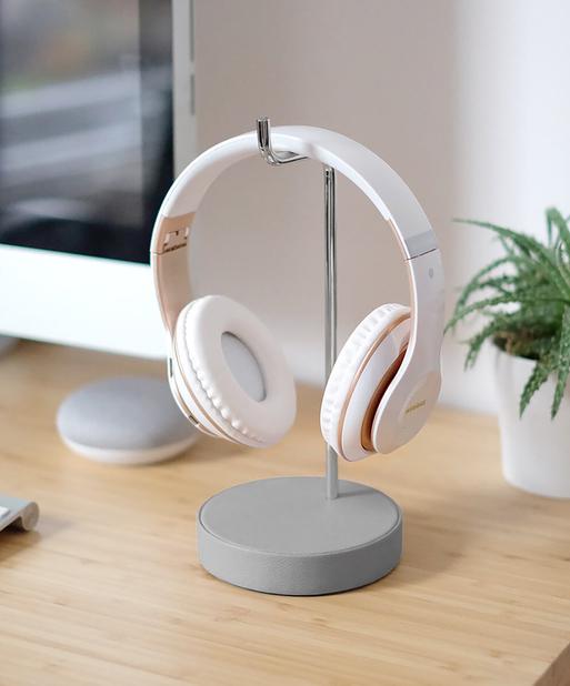 Pebble Grey & Chrome Headphone Stand