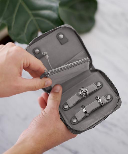 Slate Grey Compact Jewellery Roll