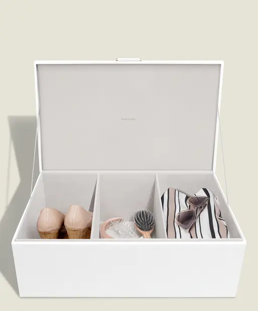 Pebble White & Gold Large Storage Box