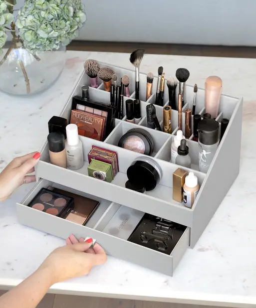Pebble Grey Supersize Makeup Organiser