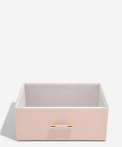 Blush Pink Storage Box with Handle and Acrylic Lid