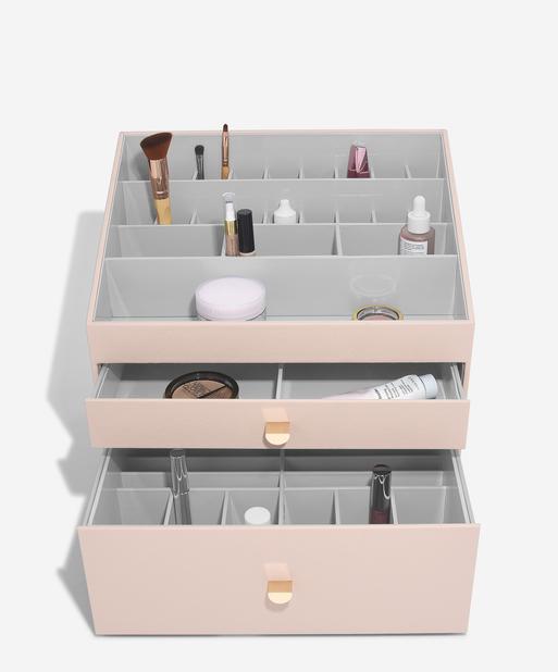 Blush Pink Supersize Makeup Organiser Set of 2