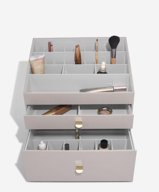 Taupe Supersize Makeup Organiser Set of 2