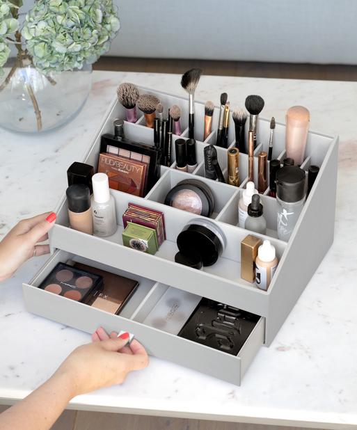 Pebble Grey Supersize Makeup Organiser Set of 2