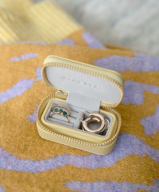 Butter Yellow Petite Zipped Travel Jewellery Box