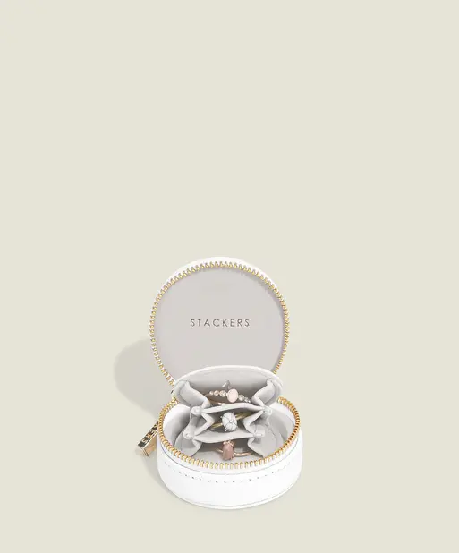 Pebble White Oyster Travel Jewellery Box