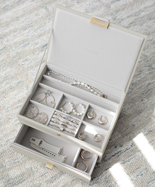 Oatmeal Classic Jewellery Box 1-Drawer Set