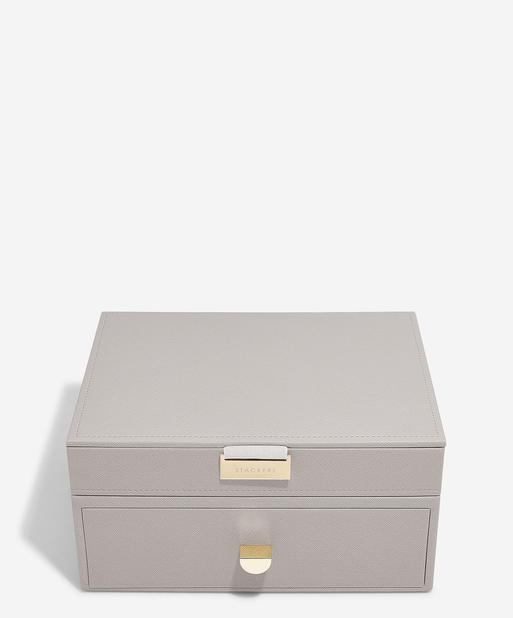 Taupe Classic Jewellery Box 1-Drawer Set
