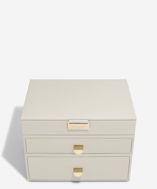 Oatmeal Classic Jewellery Box 2-Drawer Set