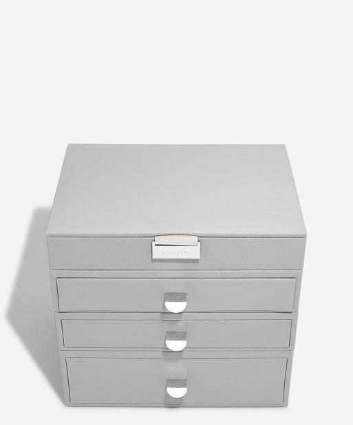 Pebble Grey Classic Jewellery Box 3-Drawer Set
