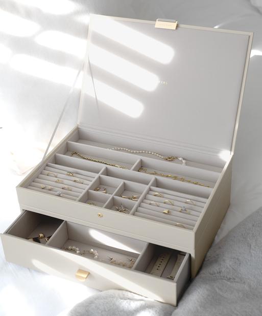 Oatmeal Supersize Jewellery Box 1-Drawer Set