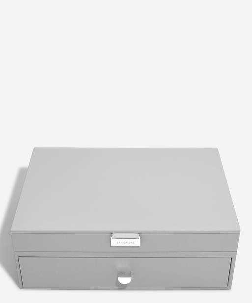 Pebble Grey Supersize Jewellery Box 1-Drawer Set