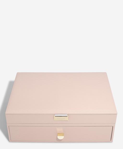 Blush Pink & Champagne Gold Supersize Jewellery Box 1-Drawer Set