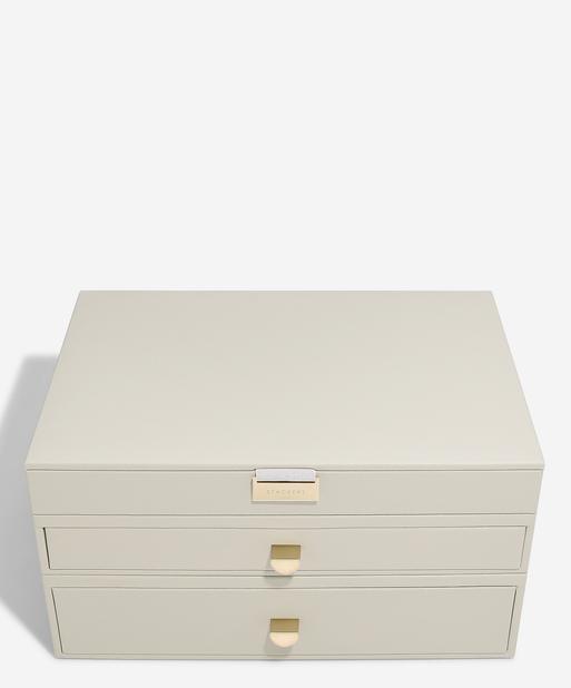Oatmeal Supersize Jewellery Box 2-Drawer Set