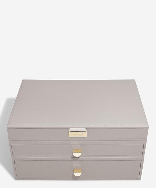 Taupe Supersize Jewellery Box 2-Drawer Set
