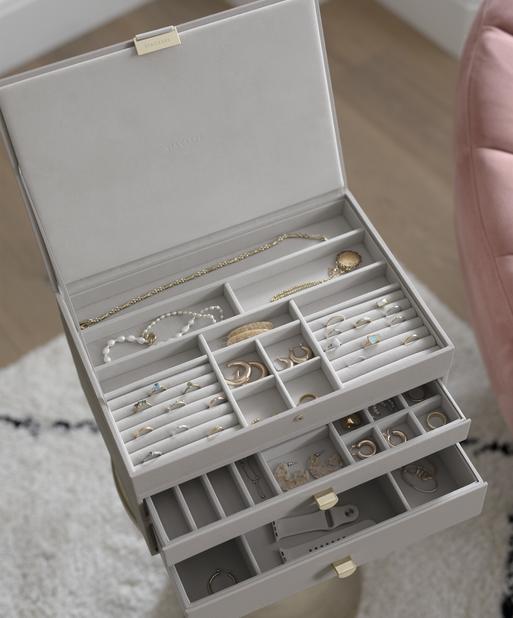 Taupe Supersize Jewellery Box 2-Drawer Set