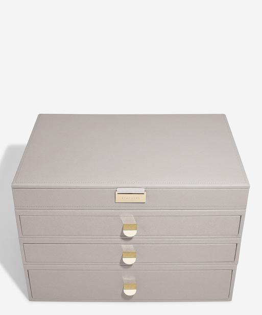Taupe Supersize Jewellery Box 3-Drawer Set