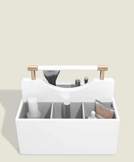 Pebble White Classic Cosmetic Organiser