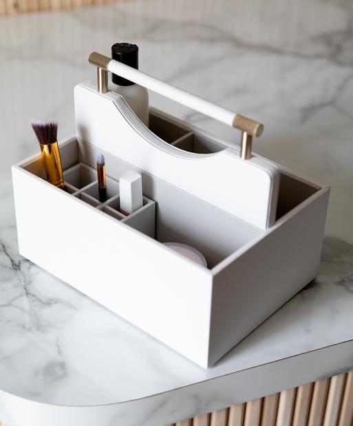 Pebble White Classic Cosmetic Organiser