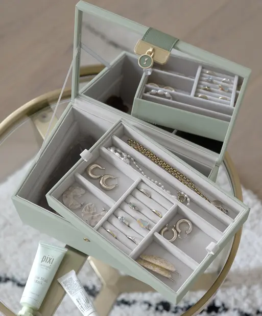 Sage Green Luxury Classic Jewellery Box