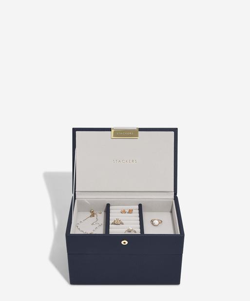 Navy Blue Mini Jewellery Box Set of 2