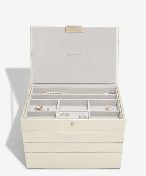 Metallic Pearl Classic Jewellery Box Set of 4
