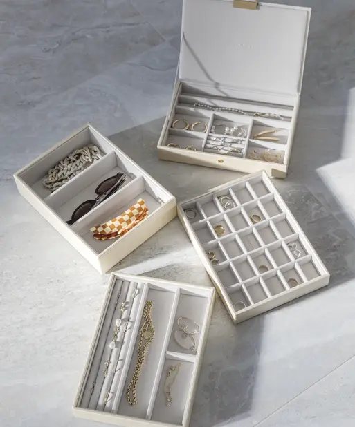 Metallic Pearl Classic Jewellery Box Set of 4