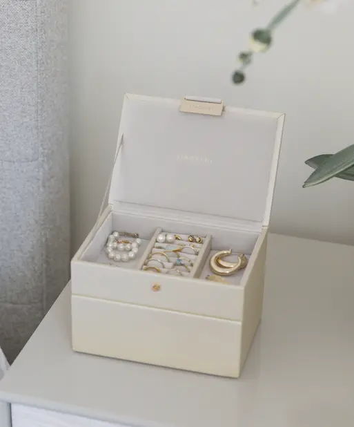 Metallic Pearl Mini Jewellery Box Set of 2