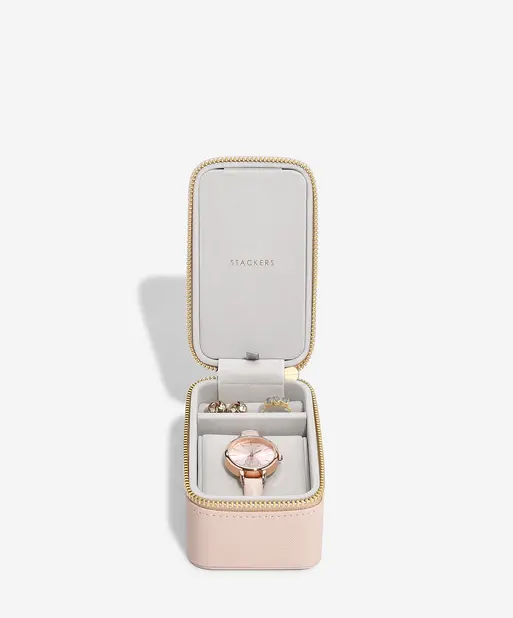 Blush Pink Travel Jewellery & Watch Box