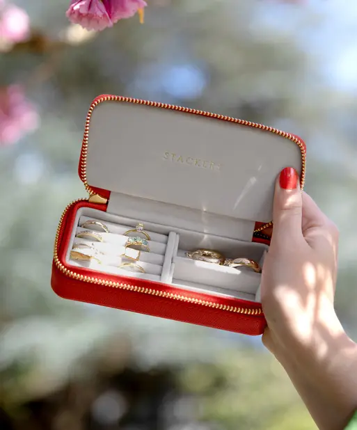Red Medium Travel Jewellery Box