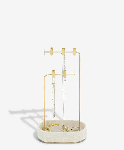 Oatmeal & Linen Multi-Hook Jewellery Stand