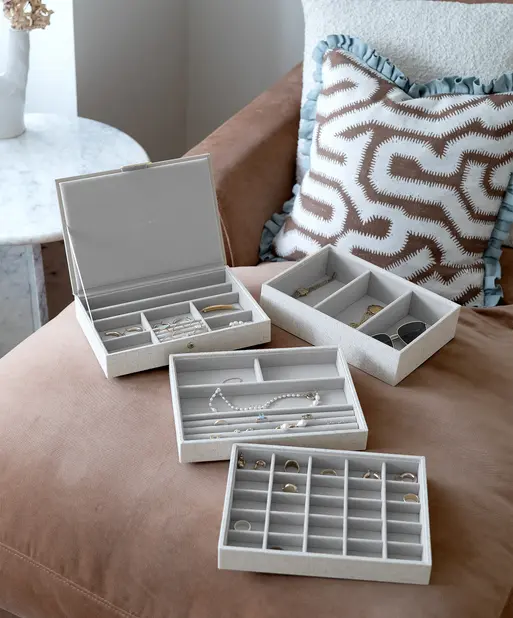 Oatmeal & Linen Classic Jewellery Box Set of 4