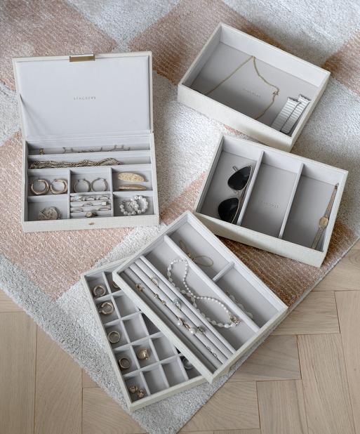 Oatmeal & Linen Classic Jewellery Box Set of 5