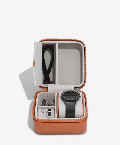 Orange Canvas Watch & Jewellery Box