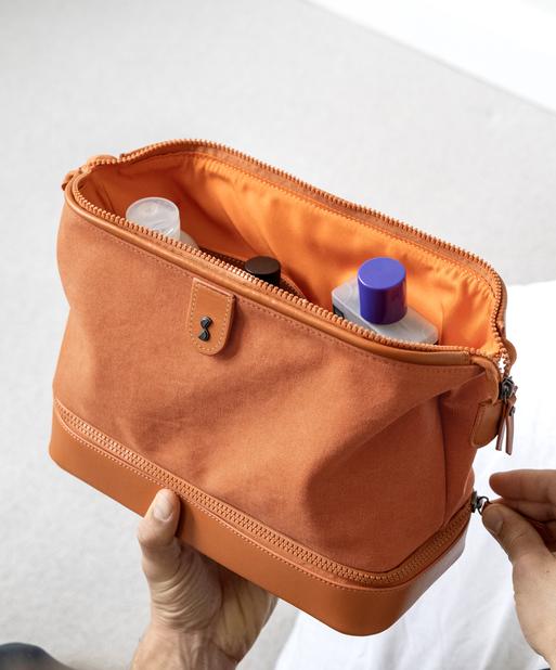 Orange Large Canvas Washbag