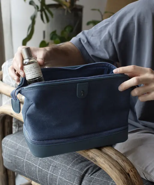 Blue Large Canvas Washbag