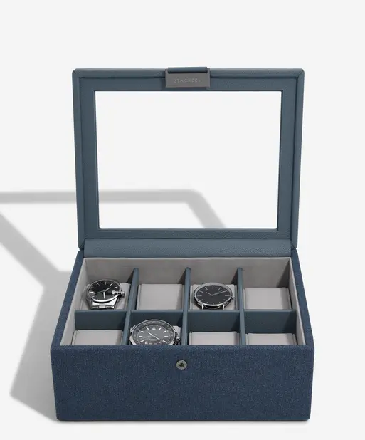 Blue Canvas 8 Piece Watch Box