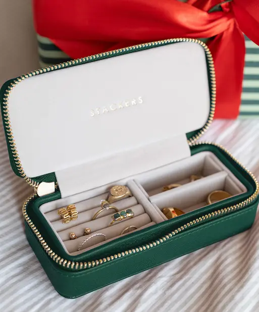 Forest Green Medium Travel Jewellery box