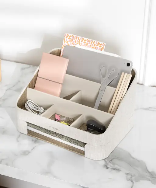 Oatmeal & Linen Desk Organiser Set