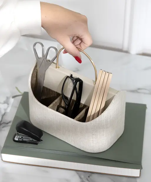 Oatmeal & Linen Desk Caddy