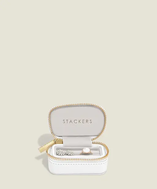 White Pebble Ring Box For Collars
