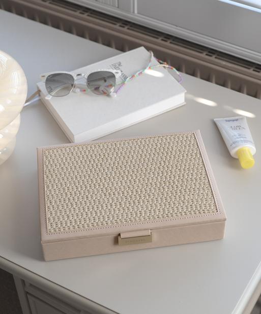 Blush Raffia Classic Jewellery Box Lid