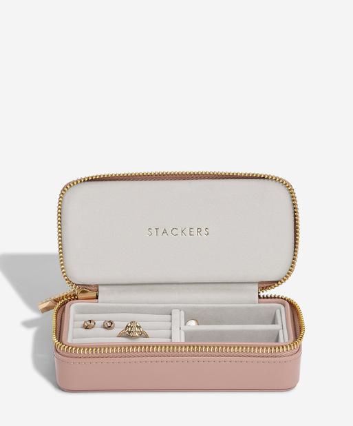 Patent Rose Medium Travel Jewellery Box