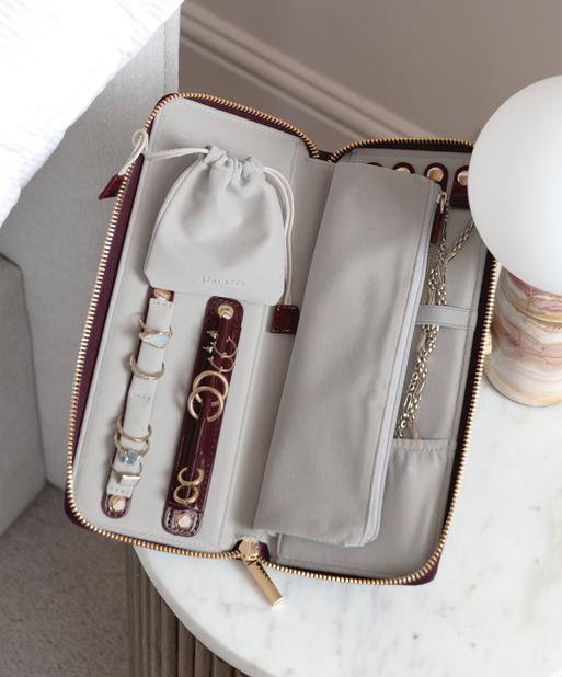 Patent Cherry Jewellery Roll