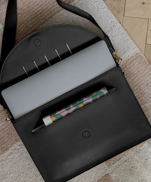 Black Sleek Laptop & Clip on Cable Tidy Set