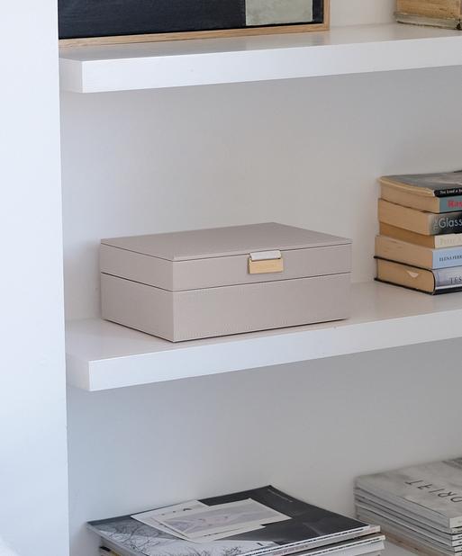 Taupe Classic Jewellery Box Set of 2 With Accessories