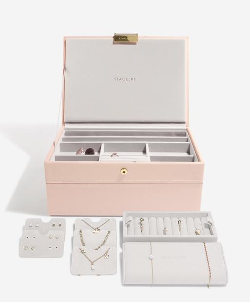 Blush Pink Classic Jewellery Box Set of 2 With Accessories