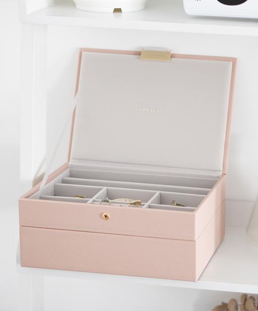 Blush Pink Classic Jewellery Box Set of 2 With Accessories